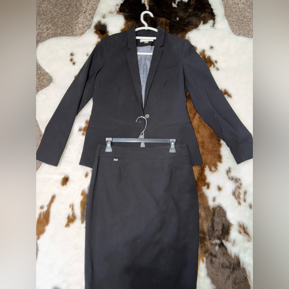 Calvin Klein Black Blazer and Skirt Set